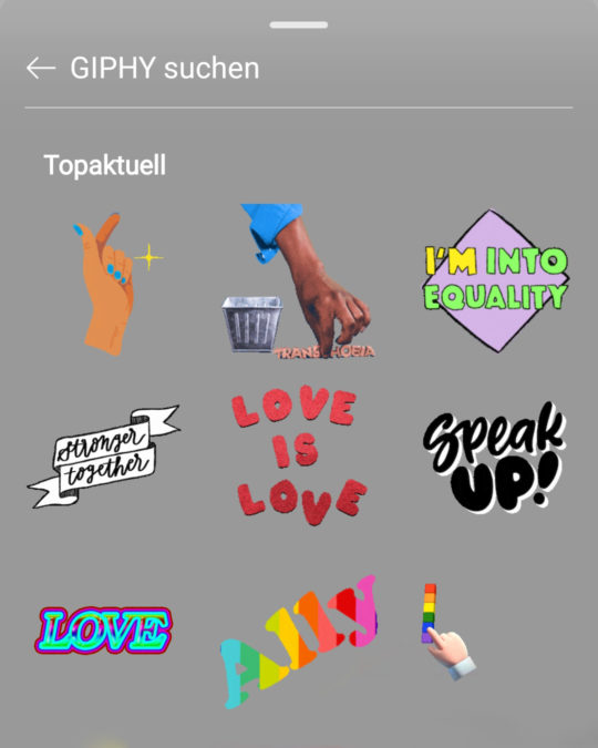 GIF-Sticker auf Instagram