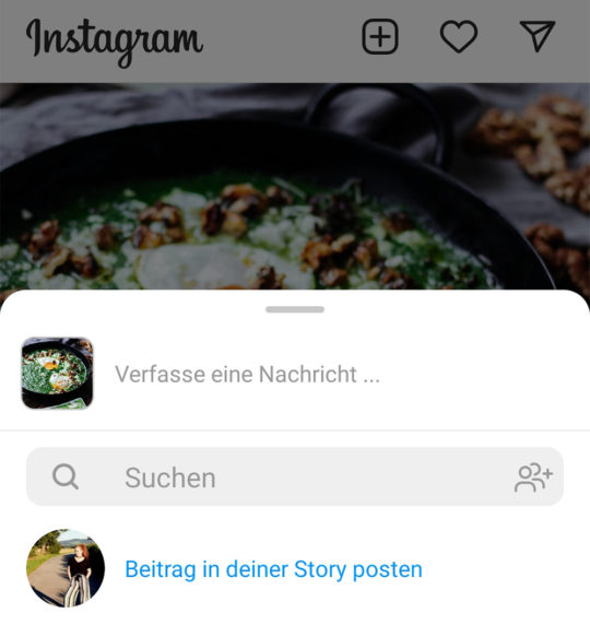 Instagram Post-in-Story-teilen-Funktion